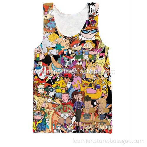 High quality fashion style men's sublimation tank tops